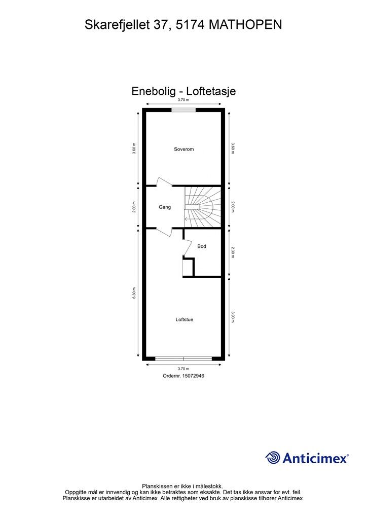 Plantegning loftetasje