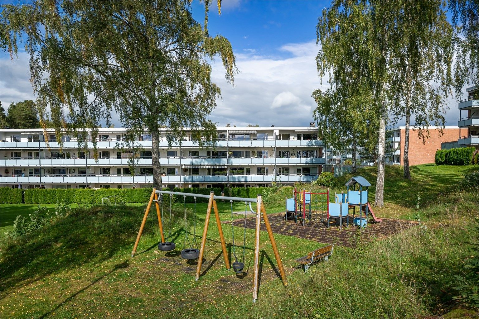 Det er flotte fellesområder som blir godt tatt vare på