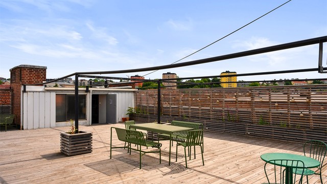 Takterrassen er utstyrt med felles gassgrill til fri benyttelse for beboerne.