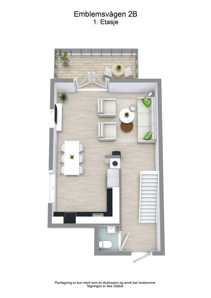 3 D plantegning 1.etasje 