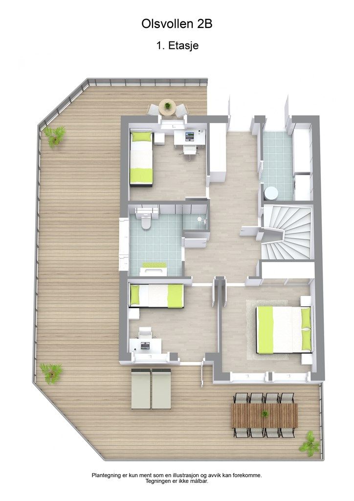 3 D plantegning 1.etasje