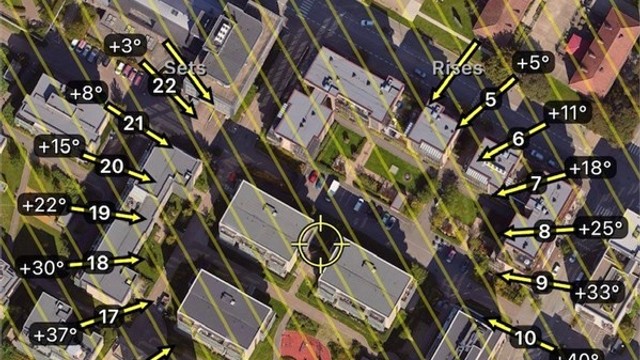 Soldiagram - Ullagerveien 13 - kun ment som en illustrasjon over solforholdene midtsommers (21. juni)