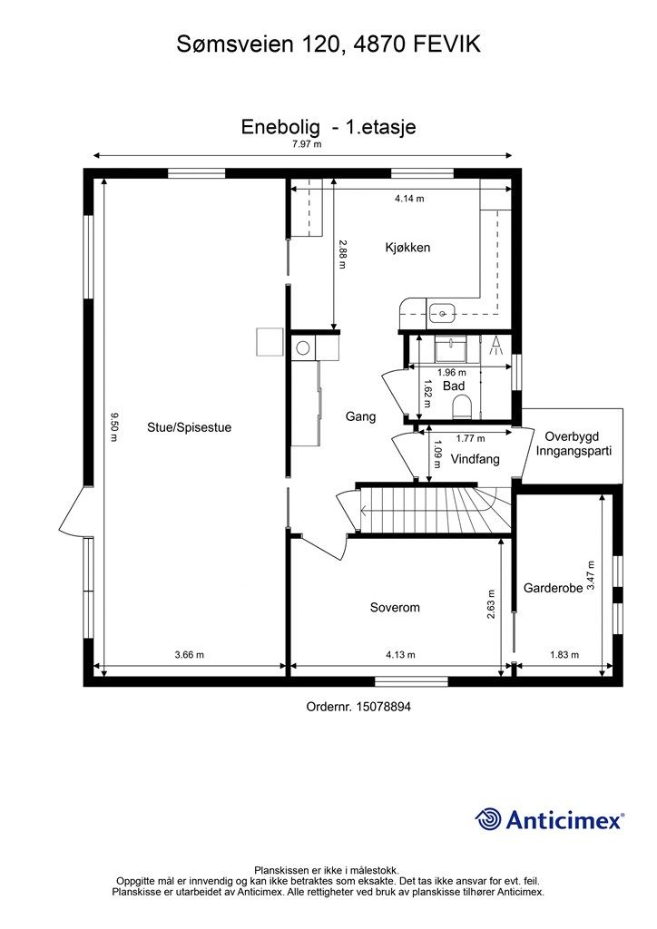 Plantegning 1. etasje.