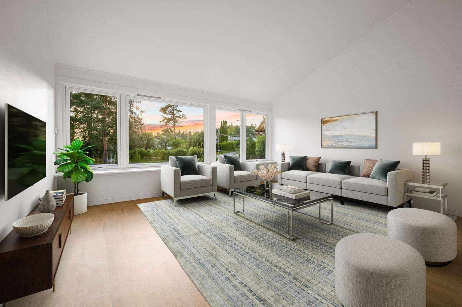 Nhut Nam Huynh v/ Eiendomsmegler Krogsveen har gleden av å presentere dette sjarmerende og familievennlige rekkehuset! Bildet er digitalt stylet.