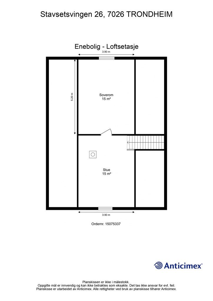 Plantegning- Loftsetasje