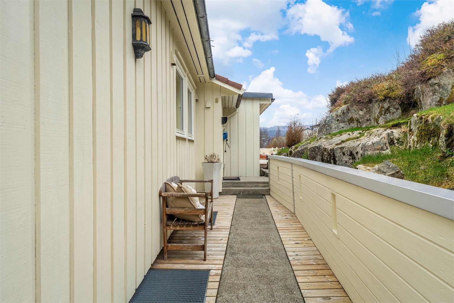 Inngangspartiet til boligens hoveddel