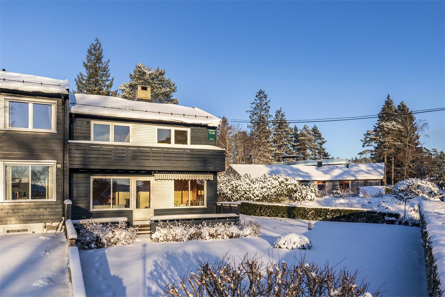 Innholdsrik halvpart av vertikal tomannsbolig med fin hage på populære Nordberg. Foto: Hanne Bruland