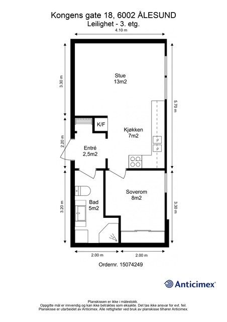 Målsatt plantegning 