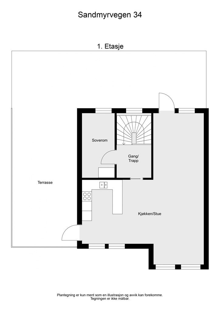 Planløsning 1. etasje.
