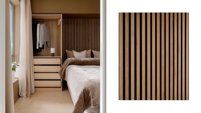 Soverommet er utført med gjennomtenkte materialer og en lekker fargepalett som skaper ro og harmoni.