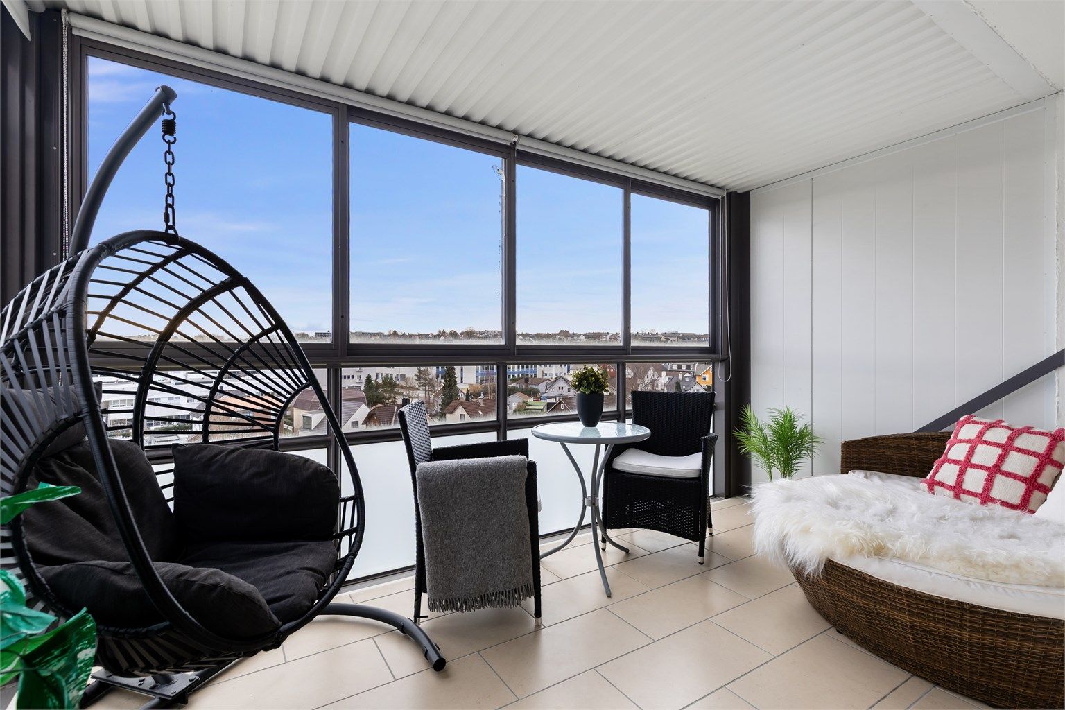 Innglasset balkong. Foto: Marianne Lyse