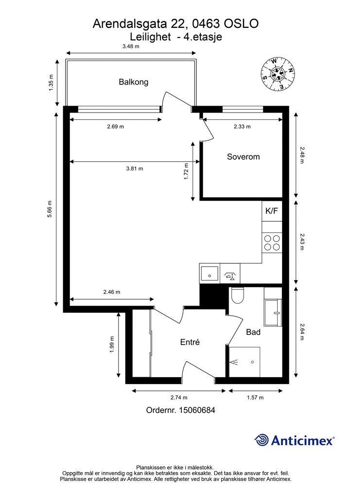 Plantegning, 4. etasje.