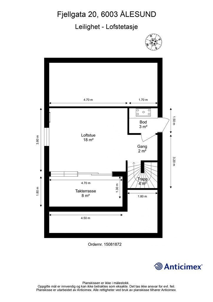 Plantegning 2D - Loftsetasje