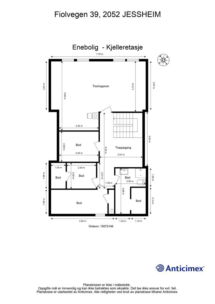 Plantegning Kjelleretasje