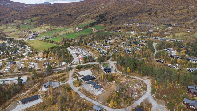 Dronebilde av hyttefeltet
