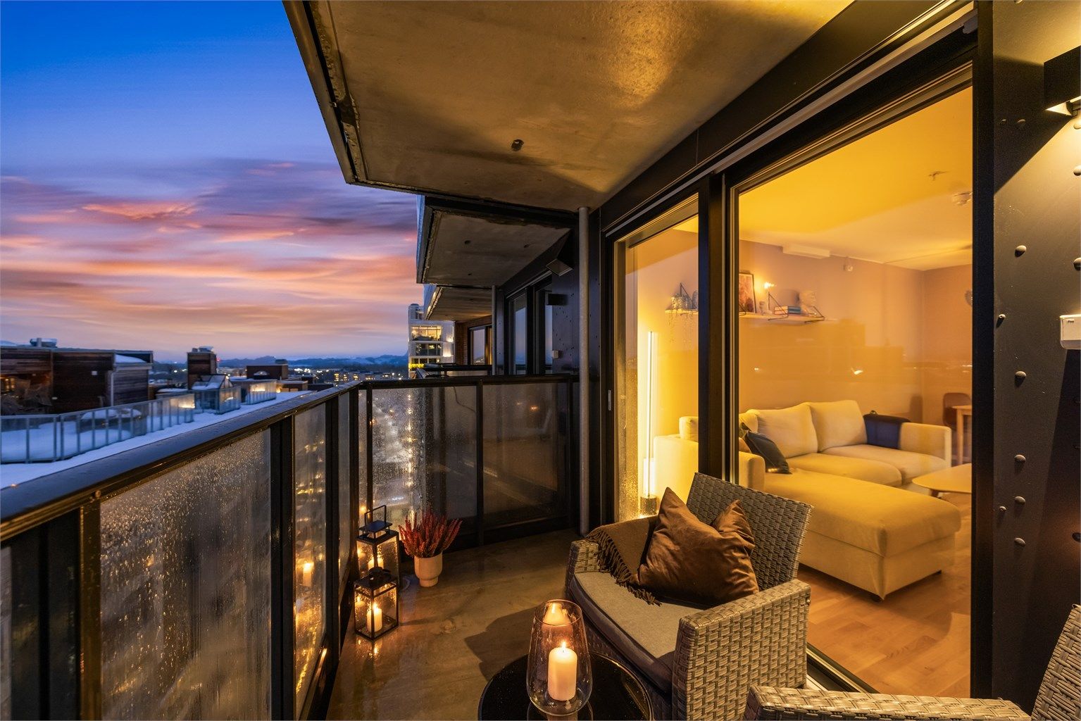 Her kan du innrede med en hyggelig sittegruppe og nyte kveldene.