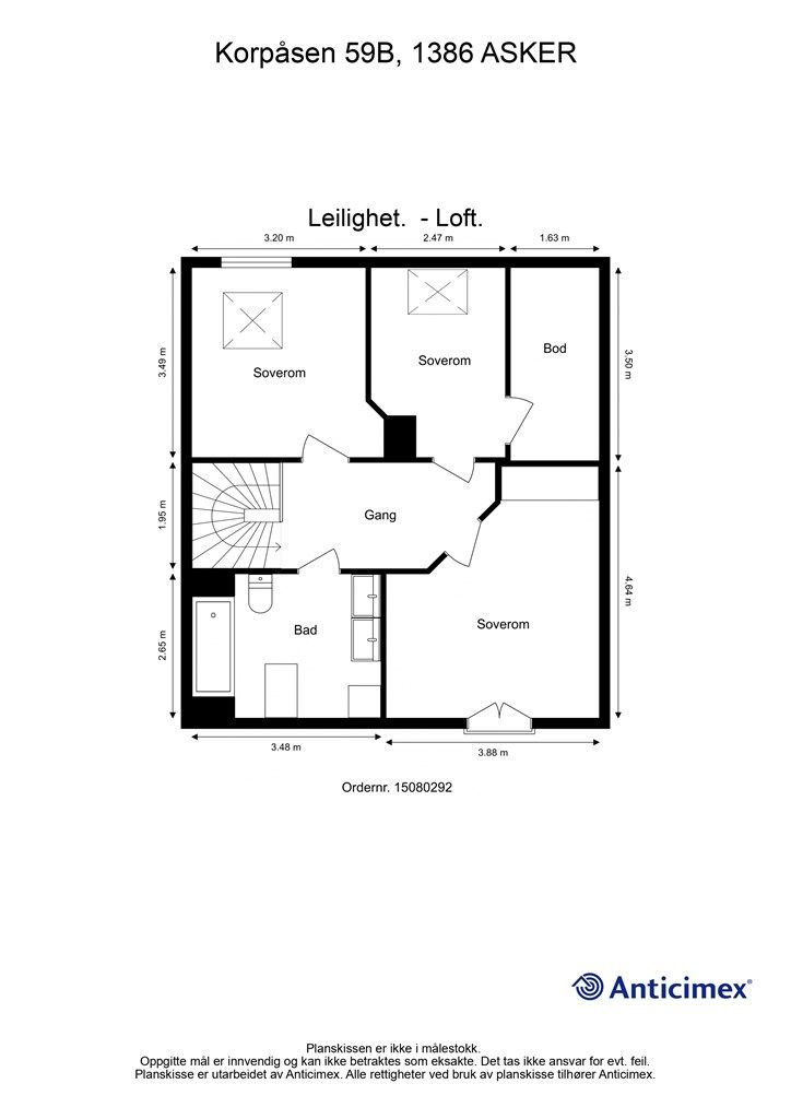 Plantegning - Loft