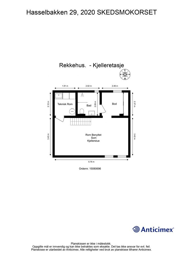 Plantegning kjelleretasje