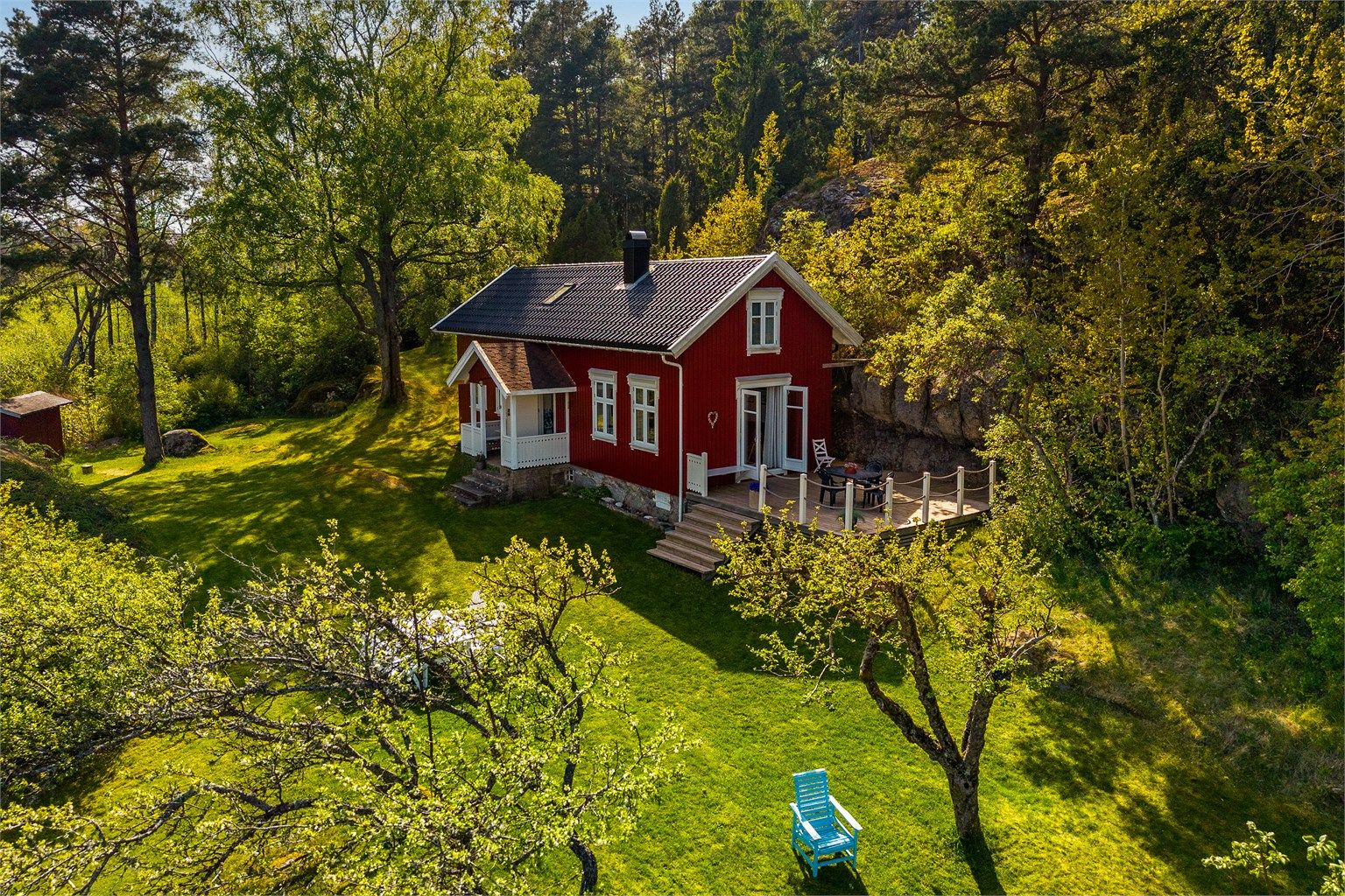 Rødmalt sjarm, renovert på 90-tallet.