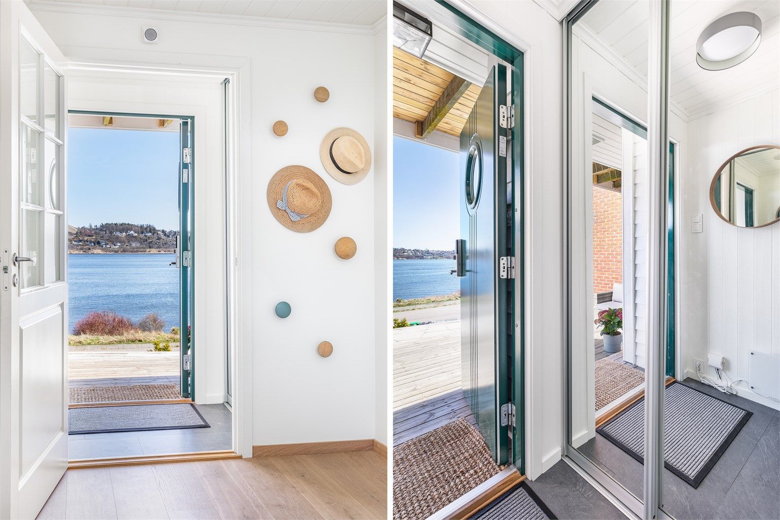 Nedre plan ble pusset opp i 2017. Her inngår både entreen og to soverom.