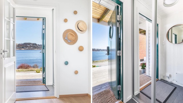 Nedre plan ble pusset opp i 2017. Her inngår både entreen og to soverom.