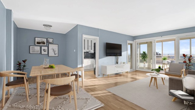 Krogsveen v/Azra Hadzic har gleden av å presentere Slettheiveien 64 - en flott 2-roms leilighet i 6. etasje med sjøutsikt far balkong. (Digital styling) - Foto: Hans Nøstdahl.