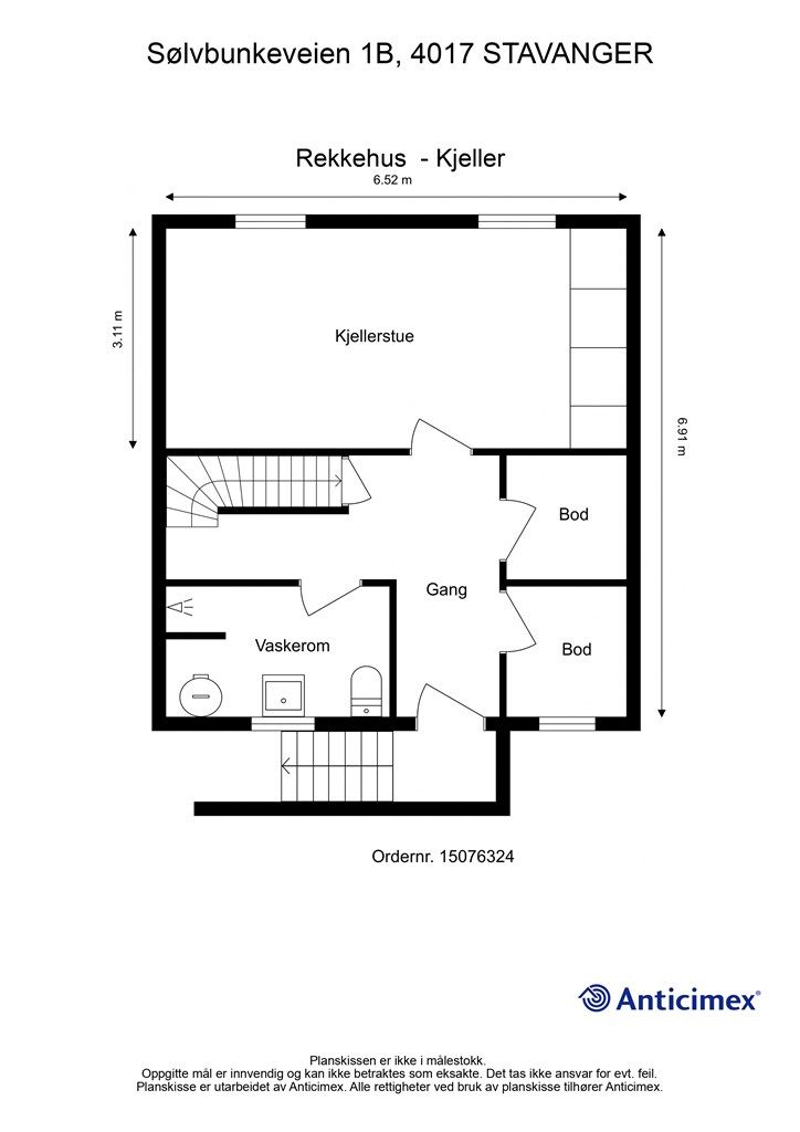 Plantegning underetasje.