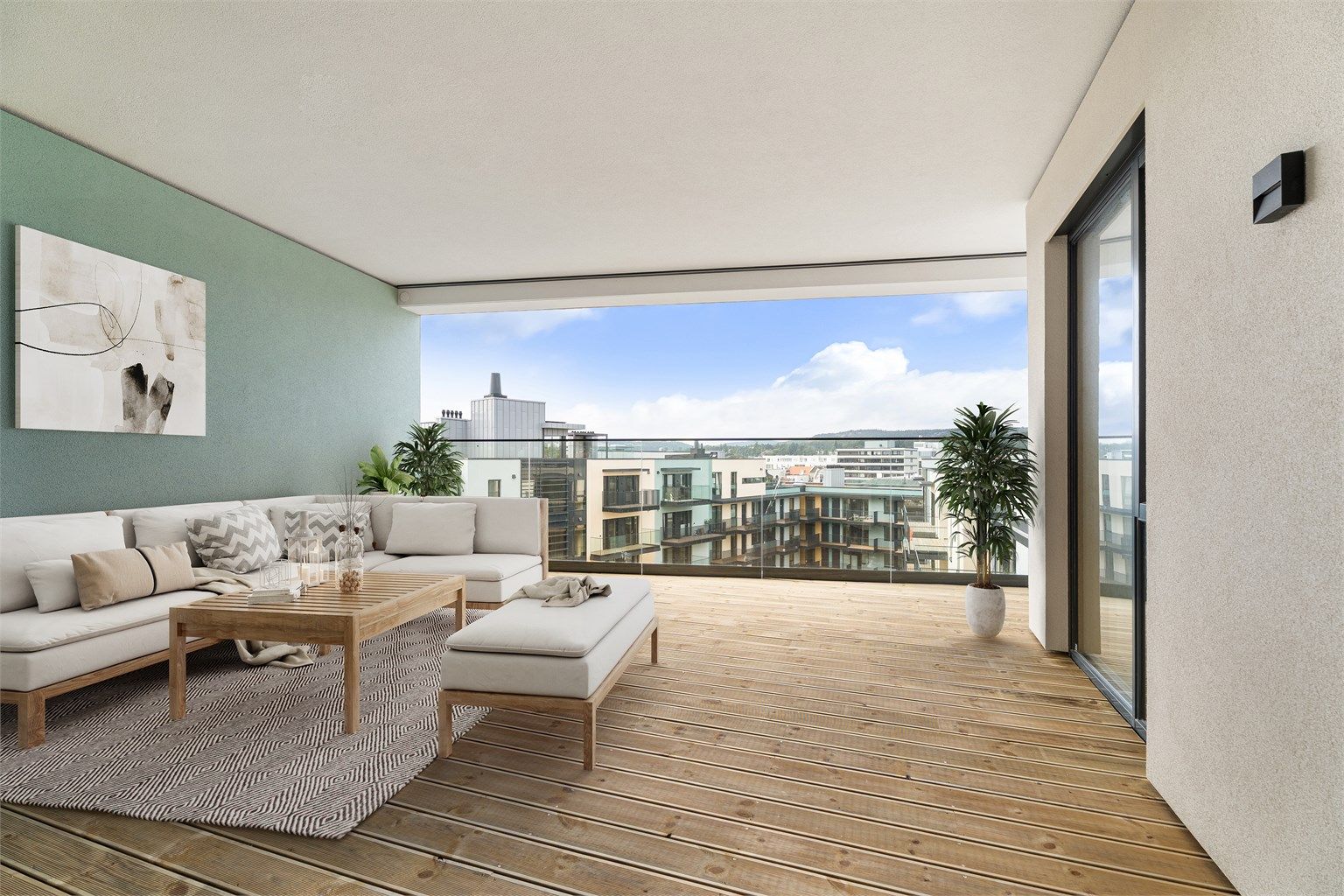 Stor overbygd terrasse