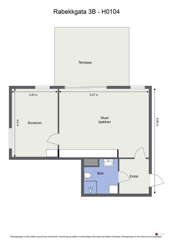 Leiligheten disponerer også bod på fellesareal i kjelleren.