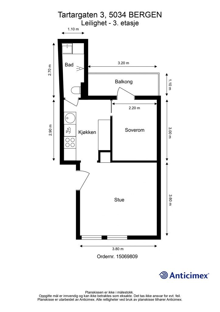 Plantegning 3. etasje.