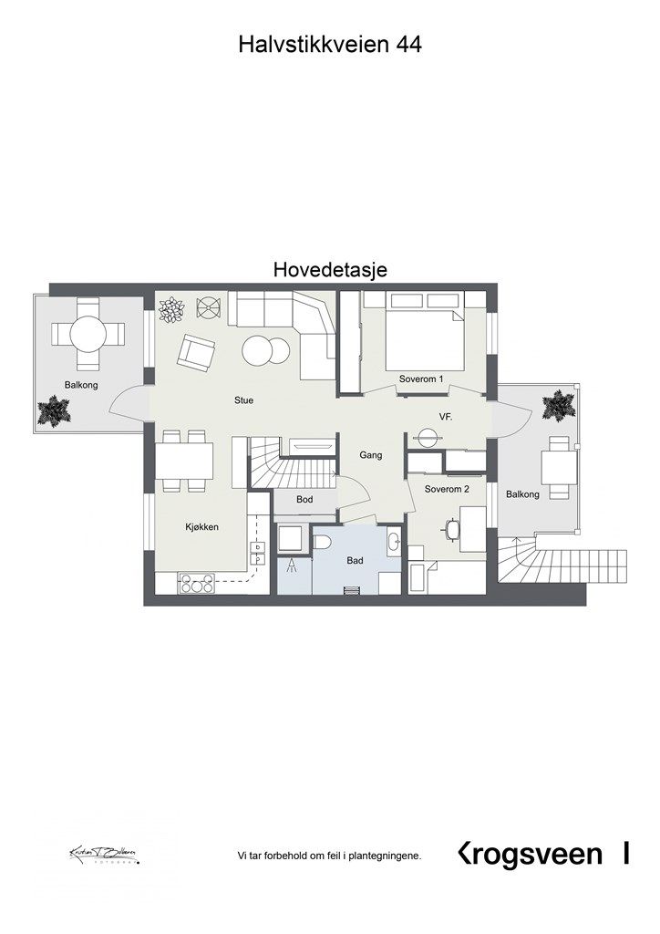 Planskisse hovedetasje. 