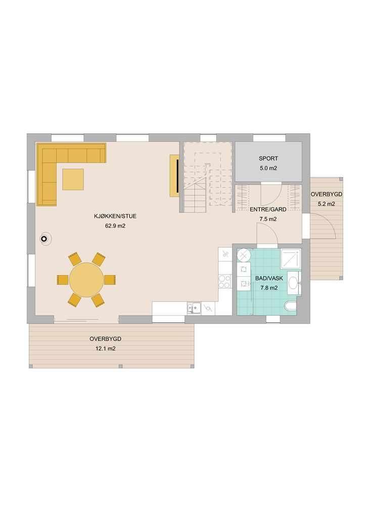 Planskisse 1. etasje. 