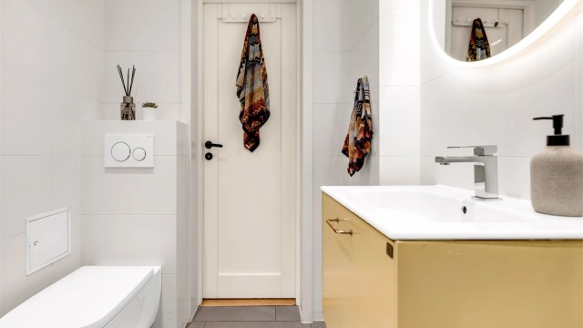 Det er også opplegg for vaskemaskin på badet.
