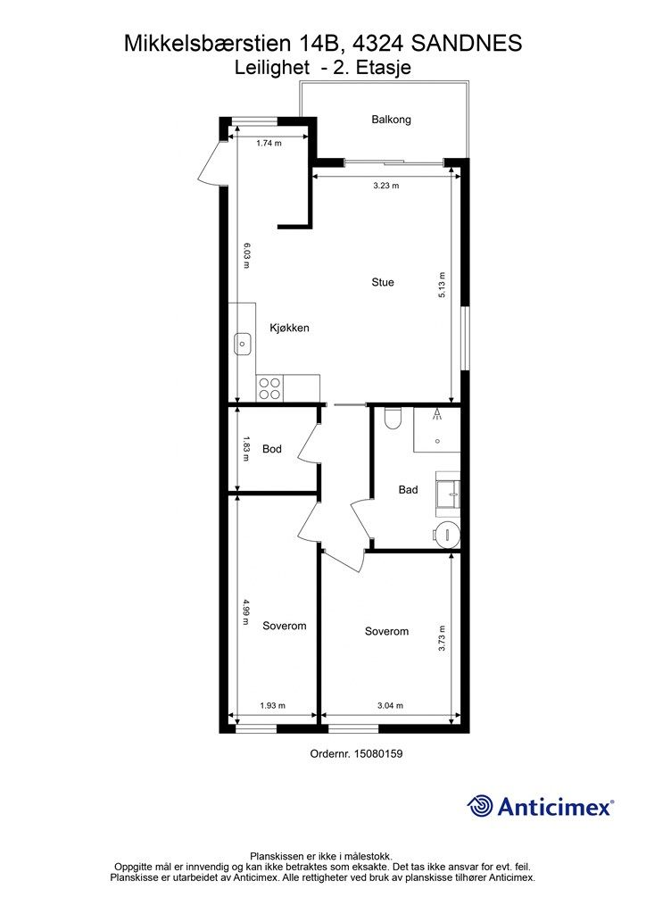 Plantegning- Leilighet - 2. Etasje