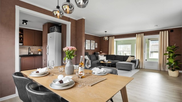 Innbydende og pen familiebolig med 4 soverom på Solbergmoen. Foto: Stine Prøitz Jørgensen