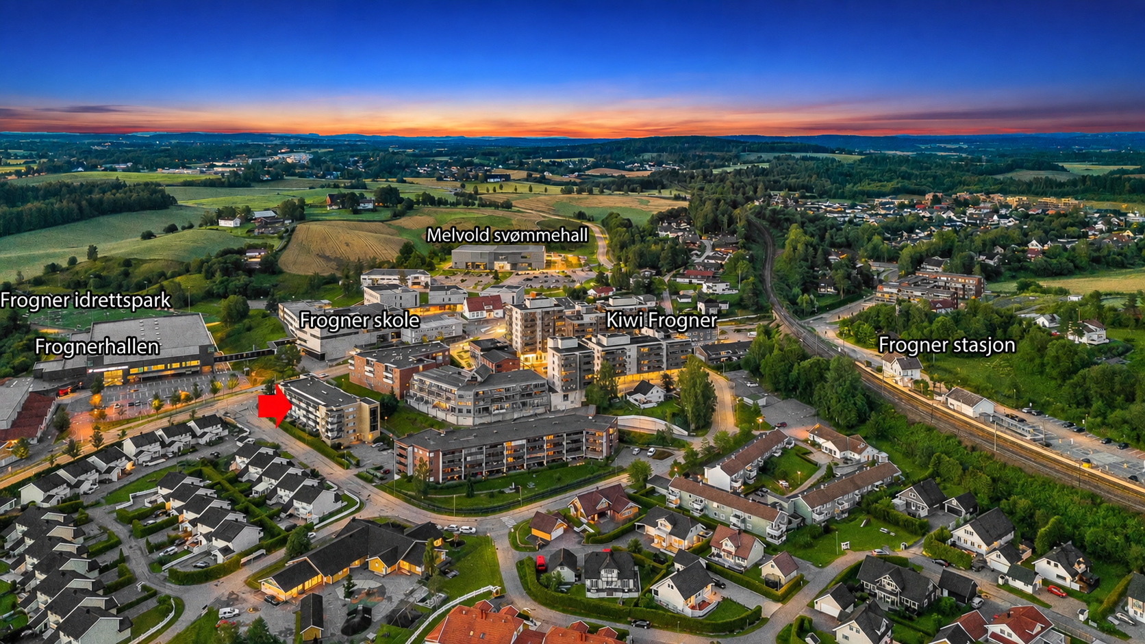 Sentral beliggenhet med gangavstand til Frogner stasjon, skole, barnehage og butikker.