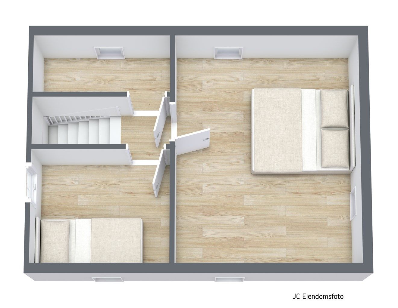 3 D plantegning 2. etasje vest