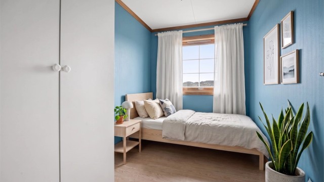 Det andre soverommet, med plass til seng og garderobeløsning. Digitalt Stylet.