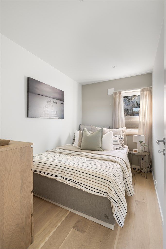 Det tredje soverommet har plass til en 120 cm seng eller køyeseng.