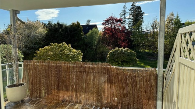 Sameiet har et fantastisk uteområde som gir et fint, og skjermet utsyn fra balkongen (Bilde tatt av selger)