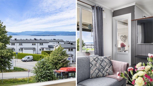 Utsikt til Oslofjorden og innlandet i nordvest sees også fra stuen.