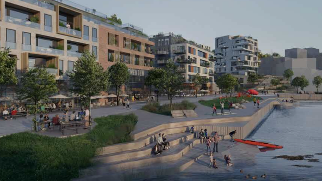 Illustrasjon over planer i Slemmestad - Byggingen er i gang - Se kystbyen-slemmestad.no