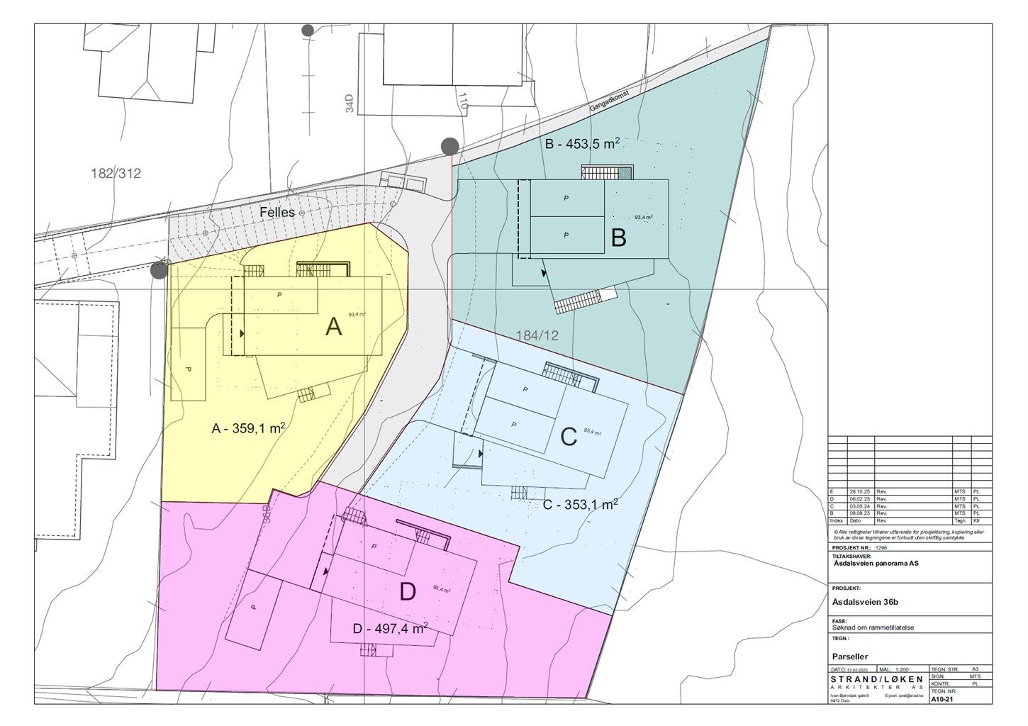 Situasjonskart som viser boligens plassering på tomten.