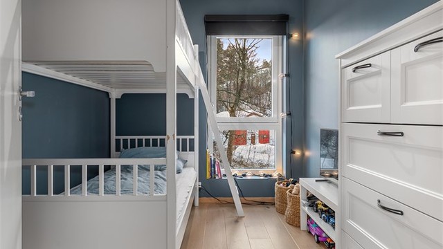 Soverom 2 passer perfekt som barnerom, gjesterom eller kontor