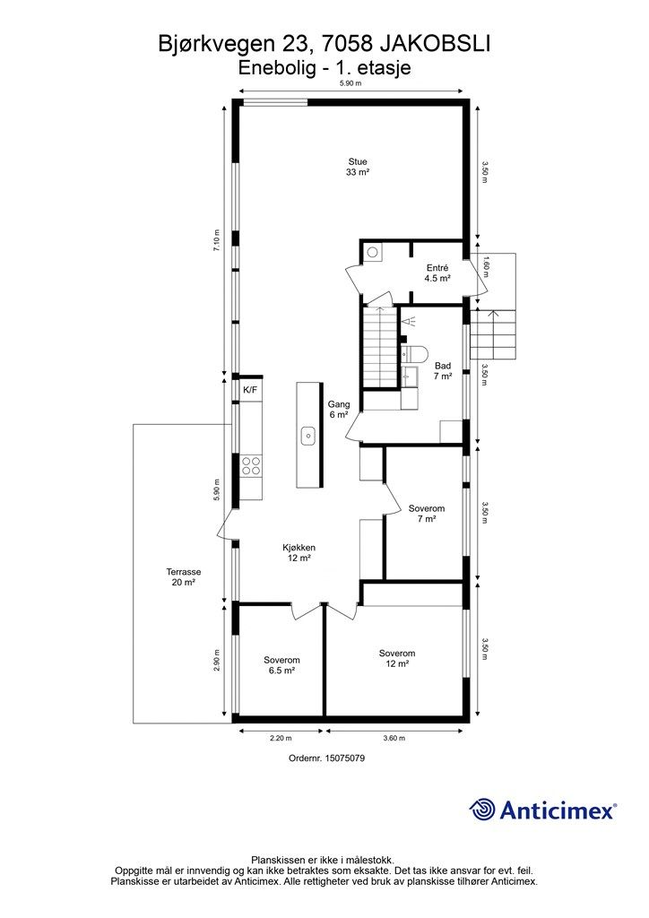 Planskisse 1. etasje. 