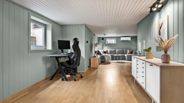 Eksempelvis kan deler av kjellerstue benyttes som hjemmekontor