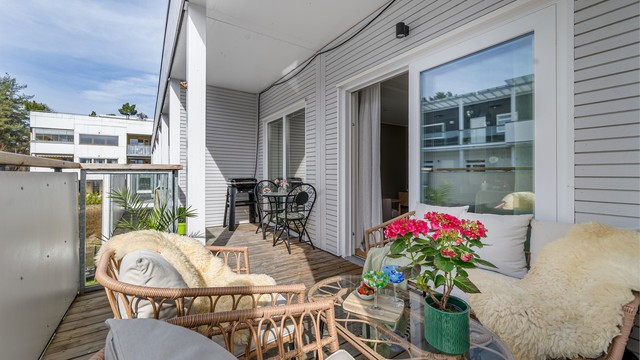 Solrik balkong på ca. 12 kvm