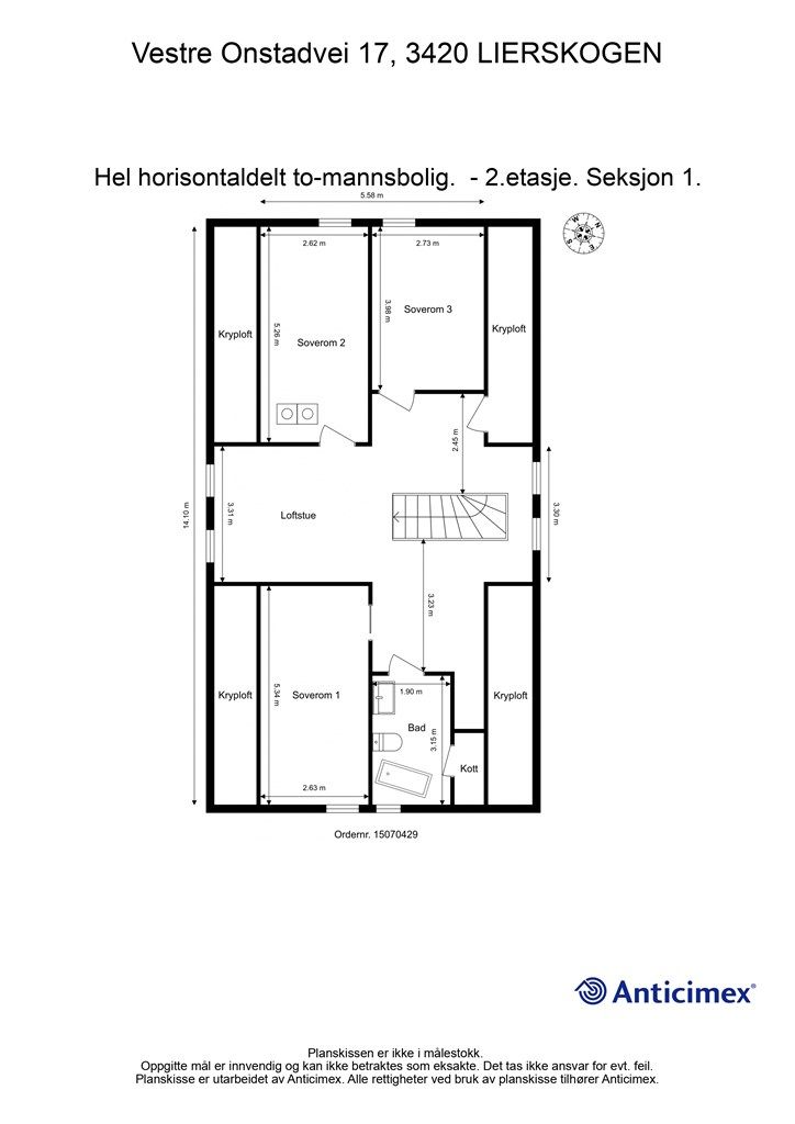 Plantegning - 2. etasje (seksjon 1)