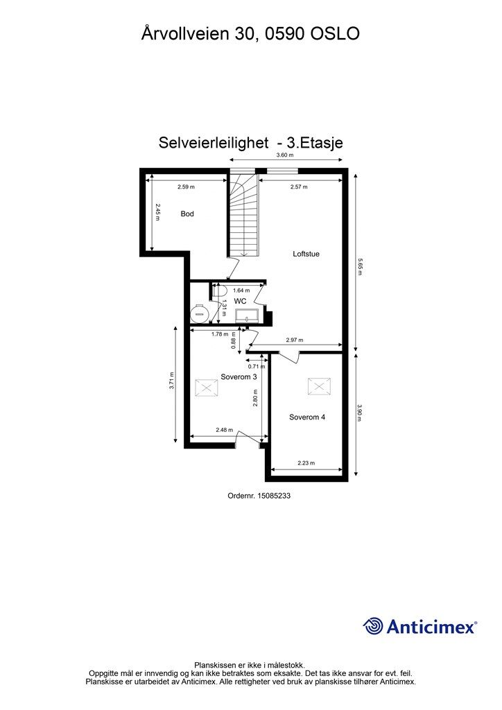 Plantegning 3.Etasje (loft)
