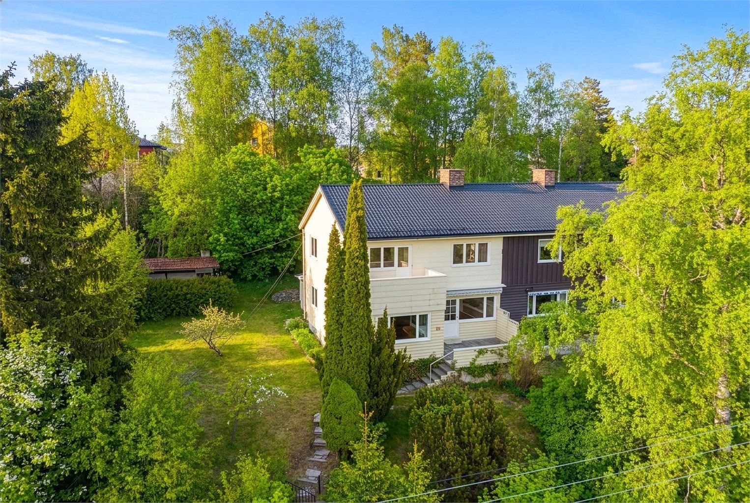 Området er barnevennlig og har umiddelbar nærhet til Lysakerelven og Røa idrettsplass.
Foto: Peter Futo
